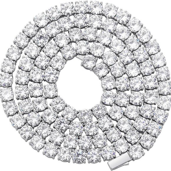 Jewelry - Colorful Tennis Necklace Women Men 14K Gold Silver Plated Cubic Zirconia